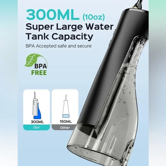 Black cordless flosser with Attachments - Picture 7 of 11